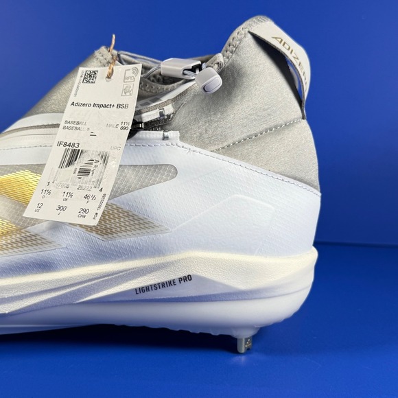 Adidas Adizero Impact+ BSB Baseball Cleats White Gold Lightstrike Pro Men\'s 12 main image 8